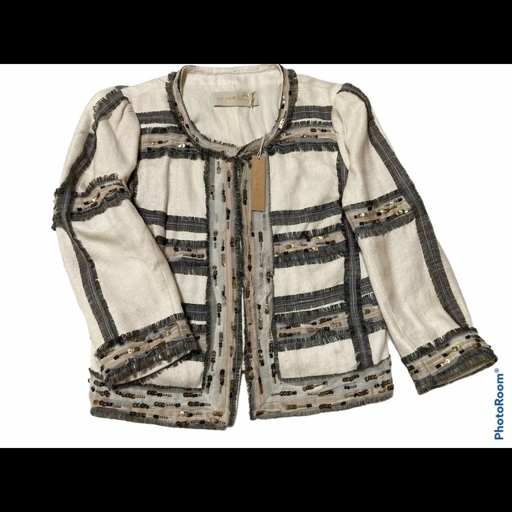 OF TWO MINDS Special Ocassions Dressed Up Fully Lined Creme Blazer